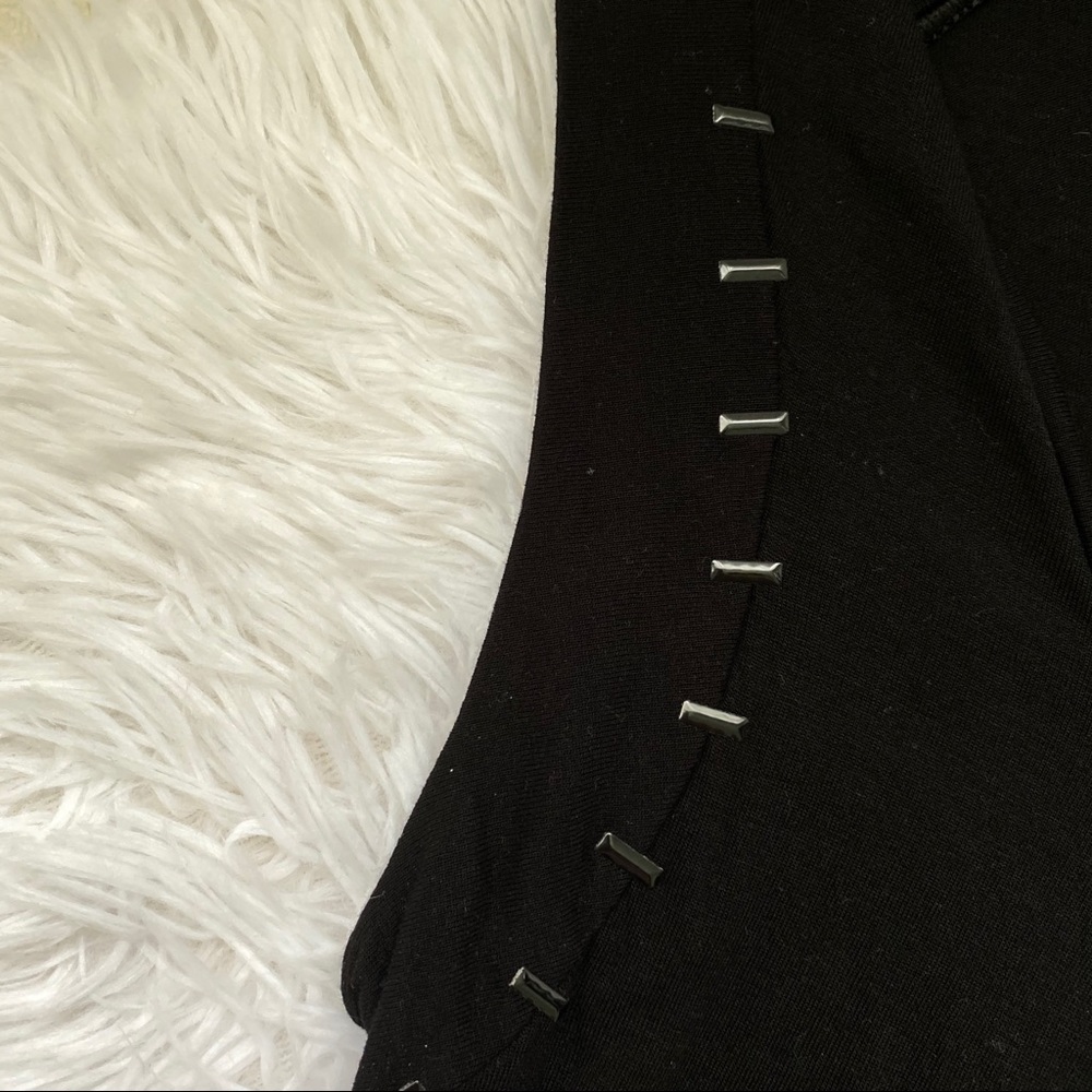 Zara Basic Evening Black Stud Sleeveless Top Shirt - image 4